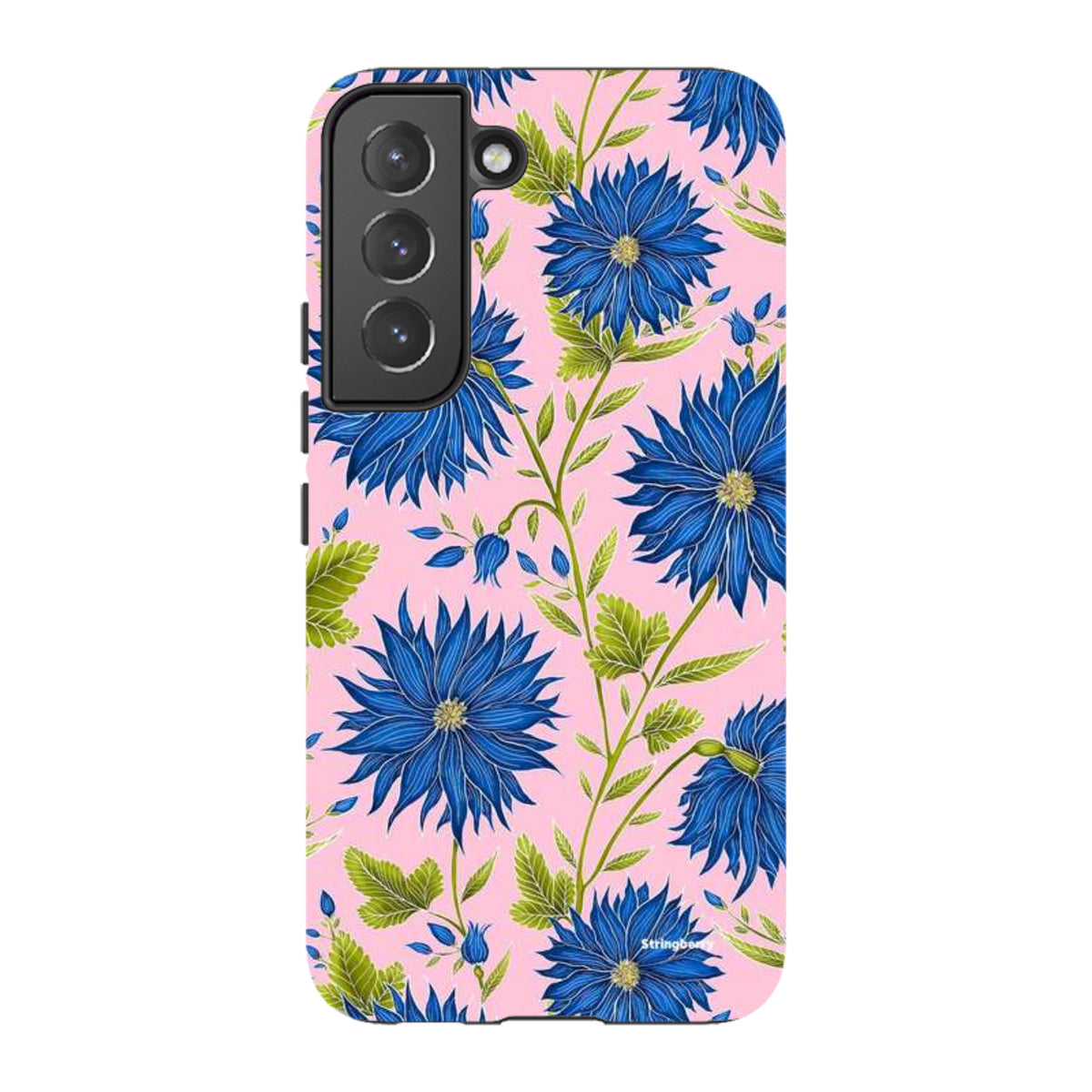 Samsung Tough Case - Blue Flowers Pink By Catherine Rowe