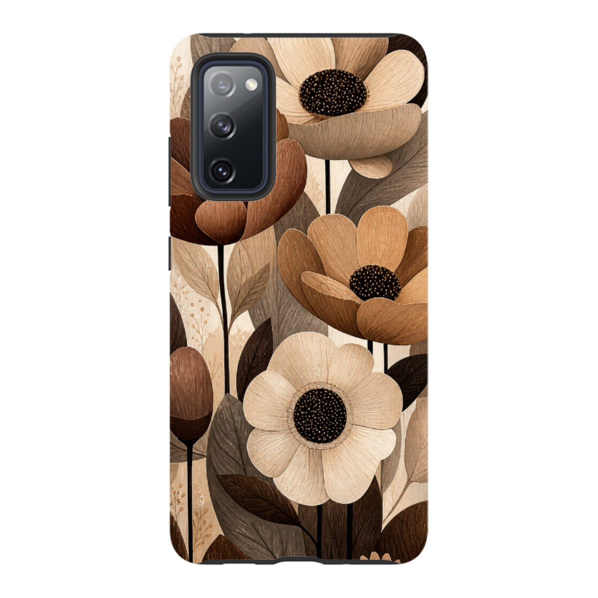 Samsung Tough Case - Chocolate Woodgrain Floral