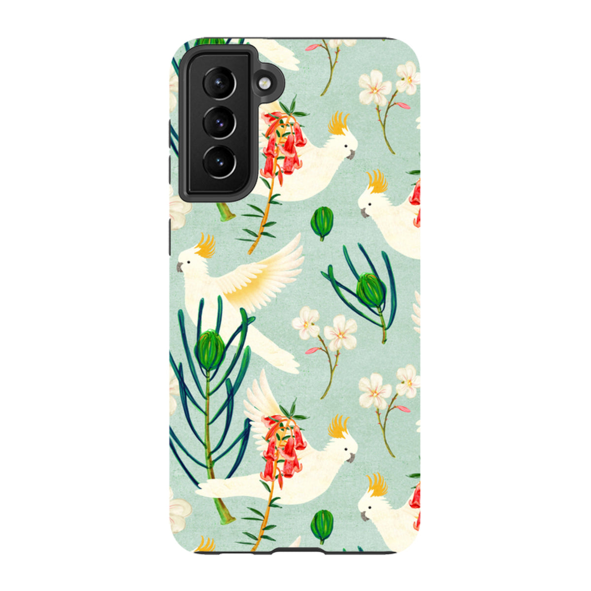 Samsung Tough Case - Cockatoo And Flowers By Katherine Quinn