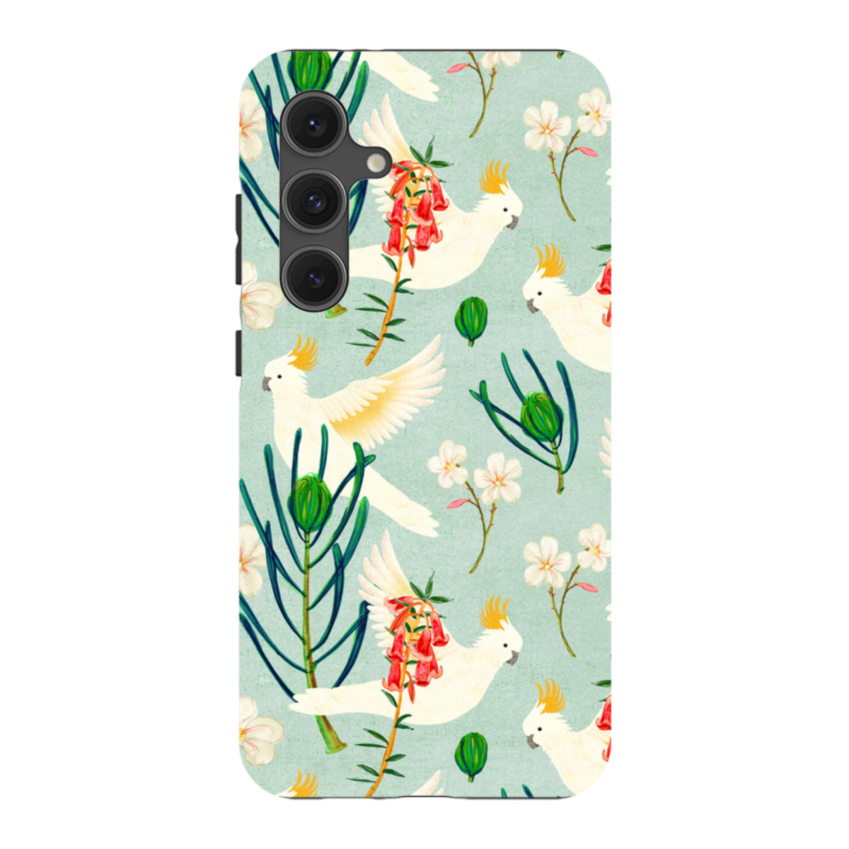 Samsung Tough Case - Cockatoo And Flowers By Katherine Quinn