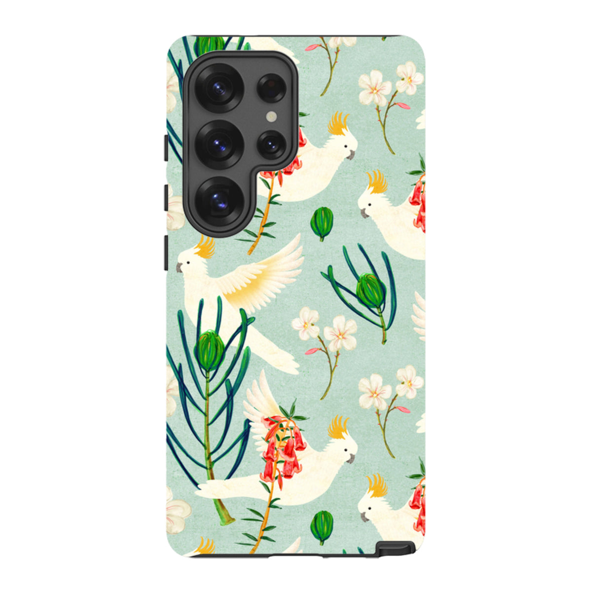 Samsung Tough Case - Cockatoo And Flowers By Katherine Quinn