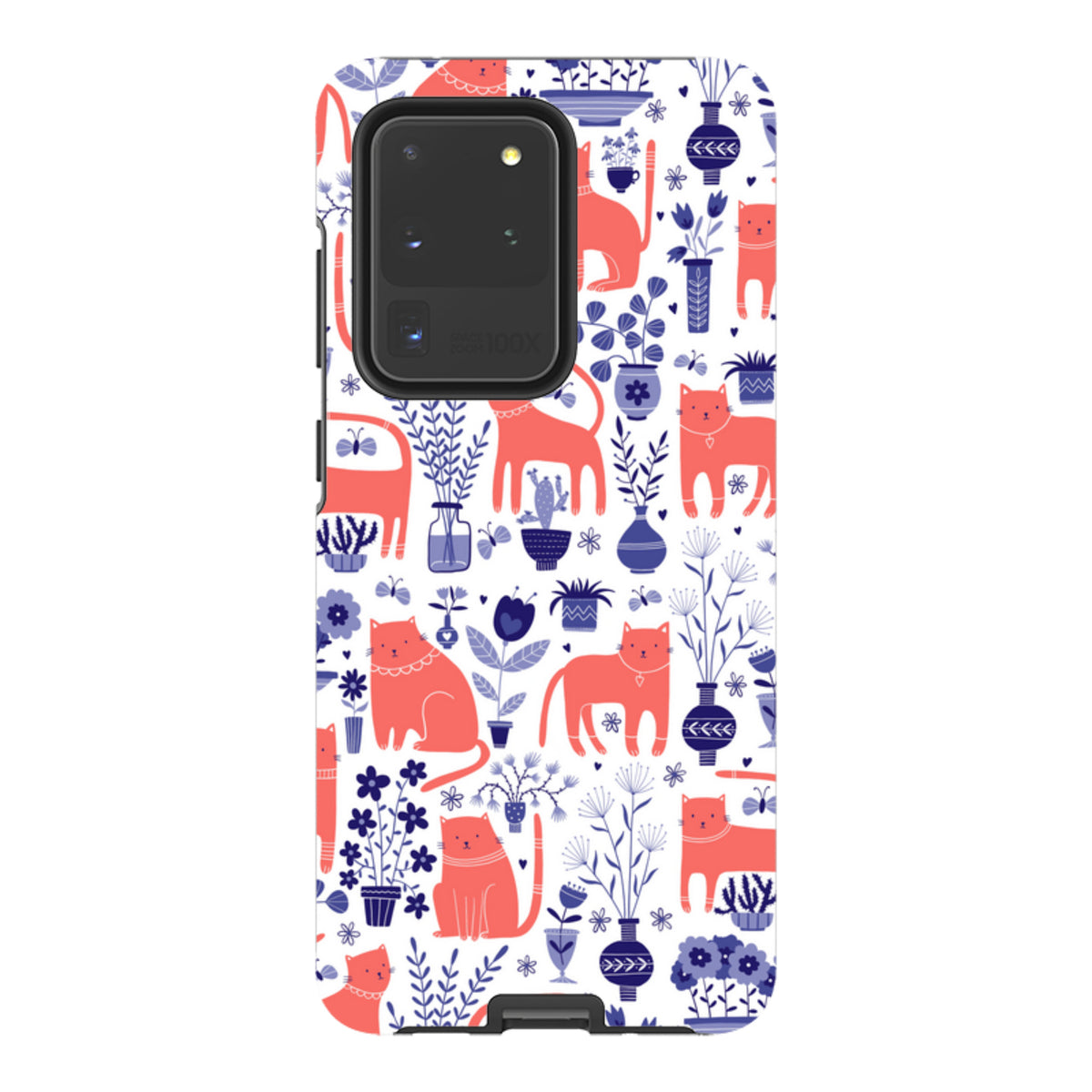 Samsung Tough Case - Coral Cats By Suzy Taylor