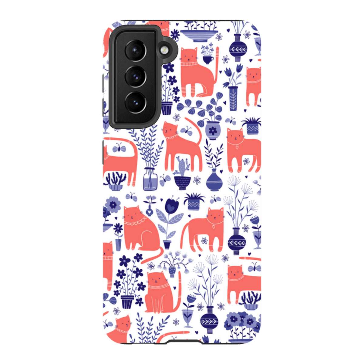 Samsung Tough Case - Coral Cats By Suzy Taylor
