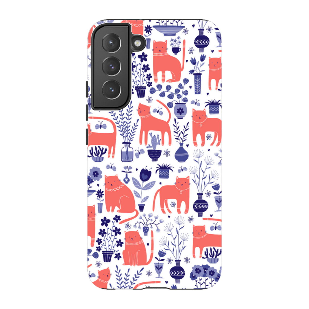 Samsung Tough Case - Coral Cats By Suzy Taylor