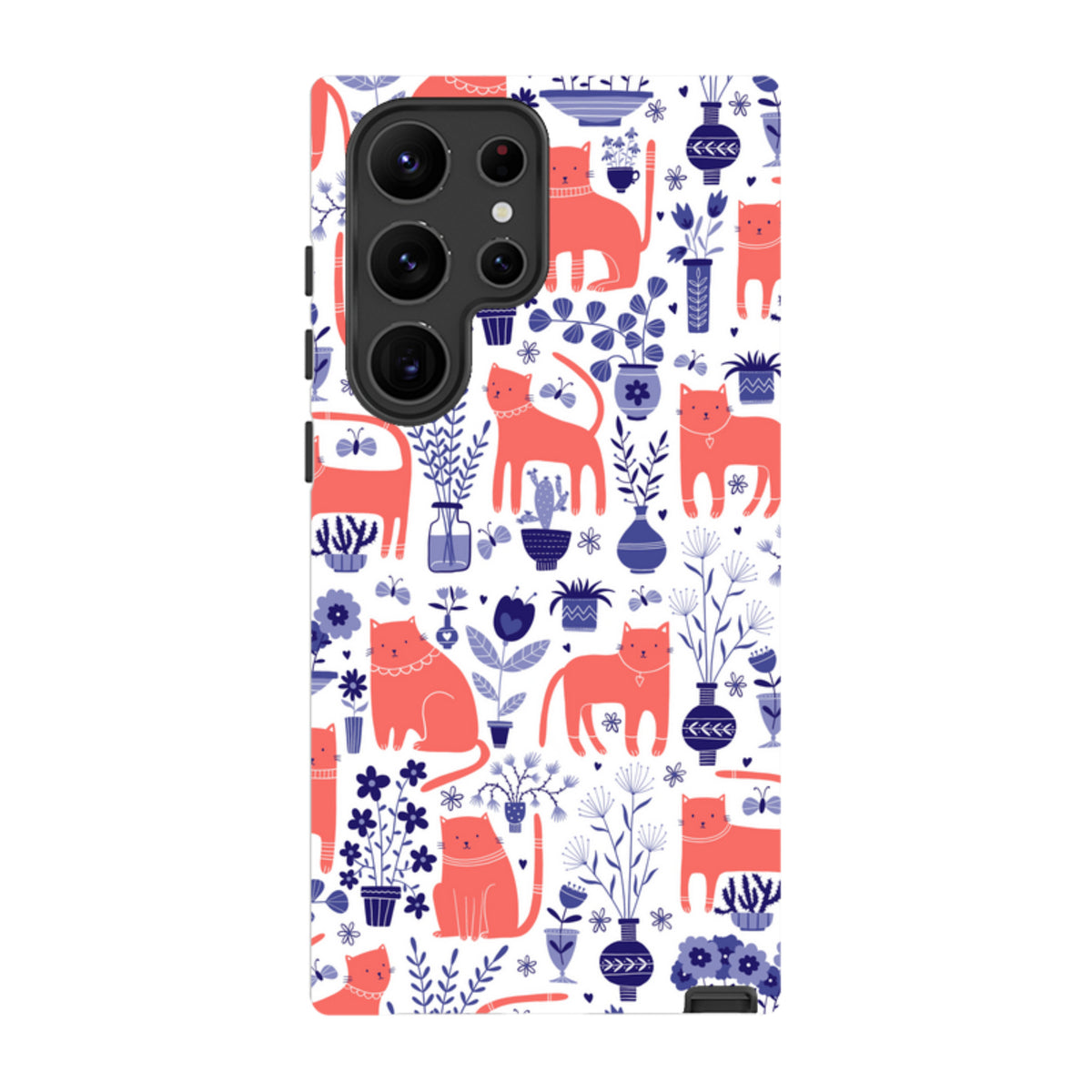 Samsung Tough Case - Coral Cats By Suzy Taylor