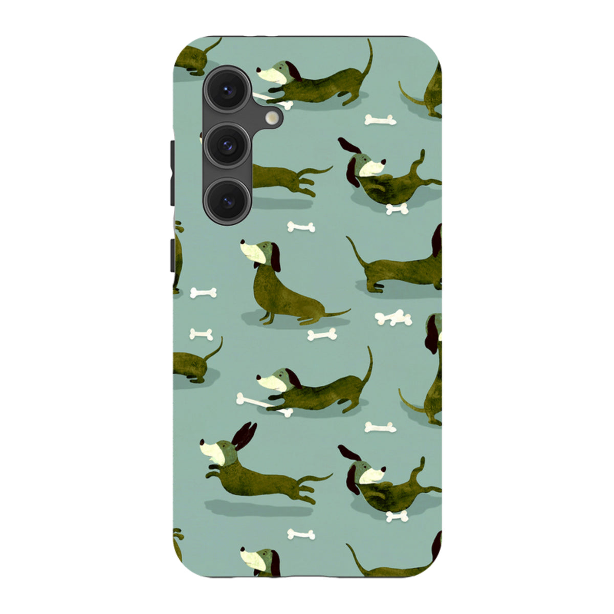 Samsung Tough Case - Dash Dogs Green By Katherine Quinn