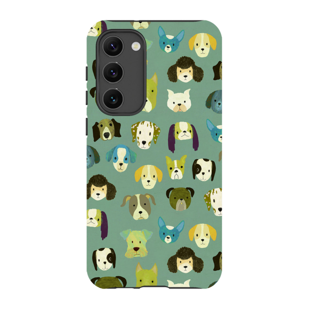 Samsung Tough Case - Dog Heads Green By Katherine Quinn