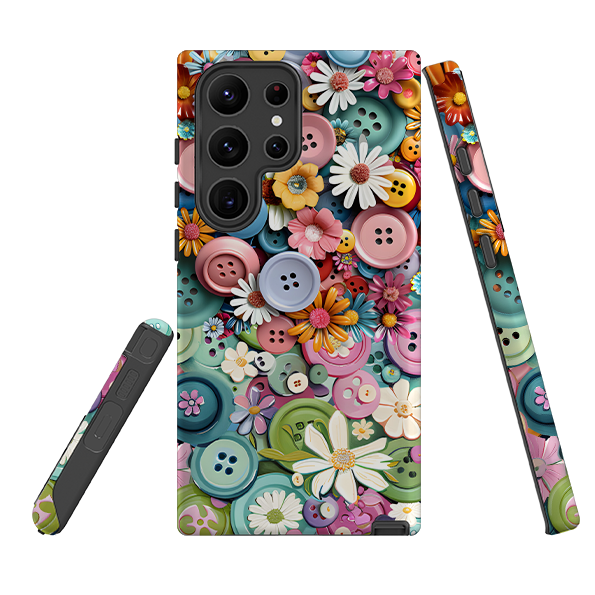 Samsung Tough  Case - Floral Buttons