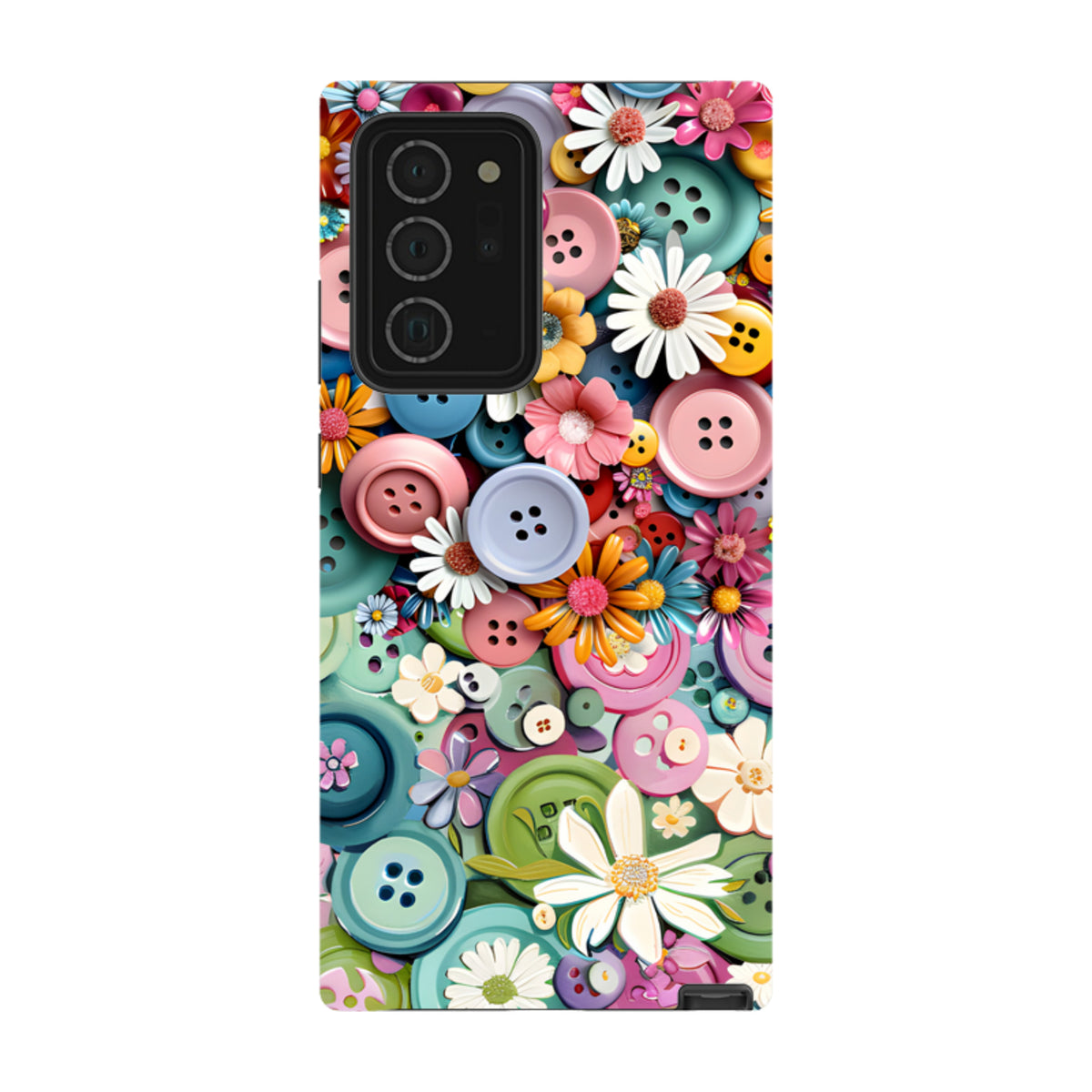 Samsung Tough  Case - Floral Buttons