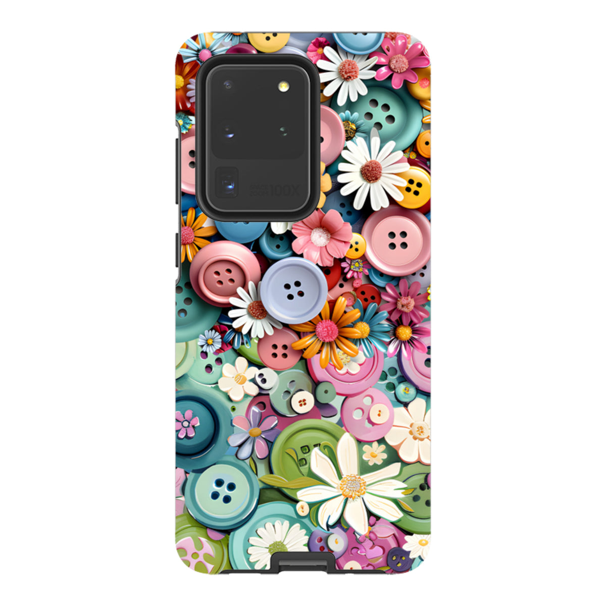 Samsung Tough  Case - Floral Buttons
