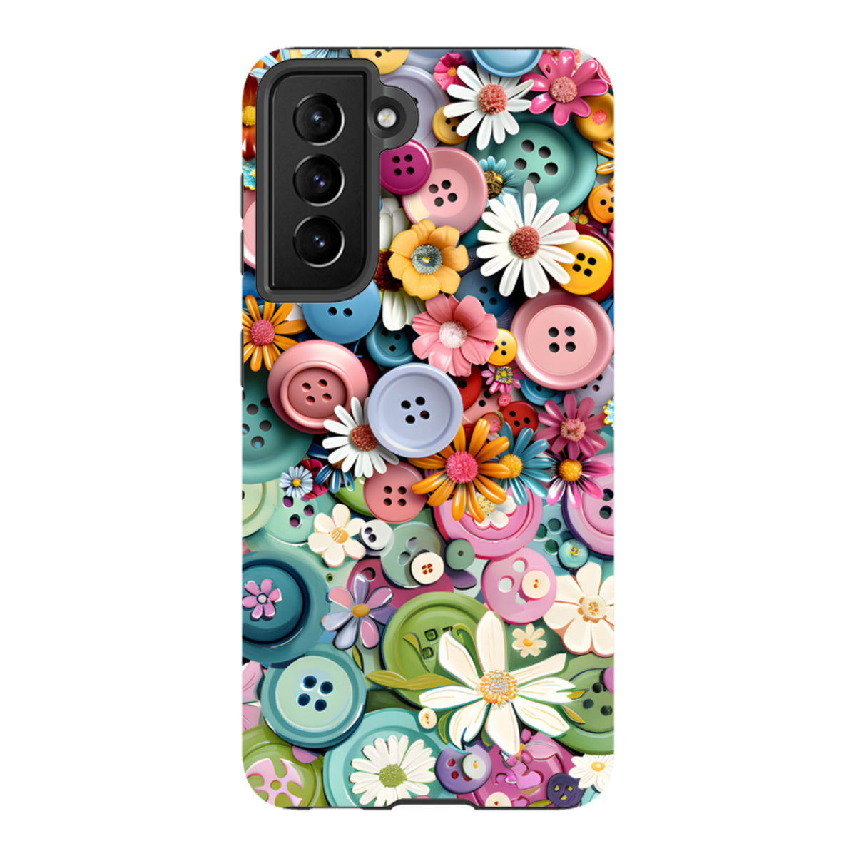 Samsung Tough  Case - Floral Buttons