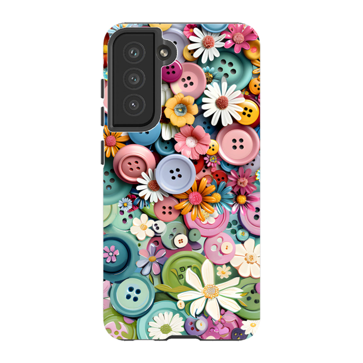 Samsung Tough  Case - Floral Buttons