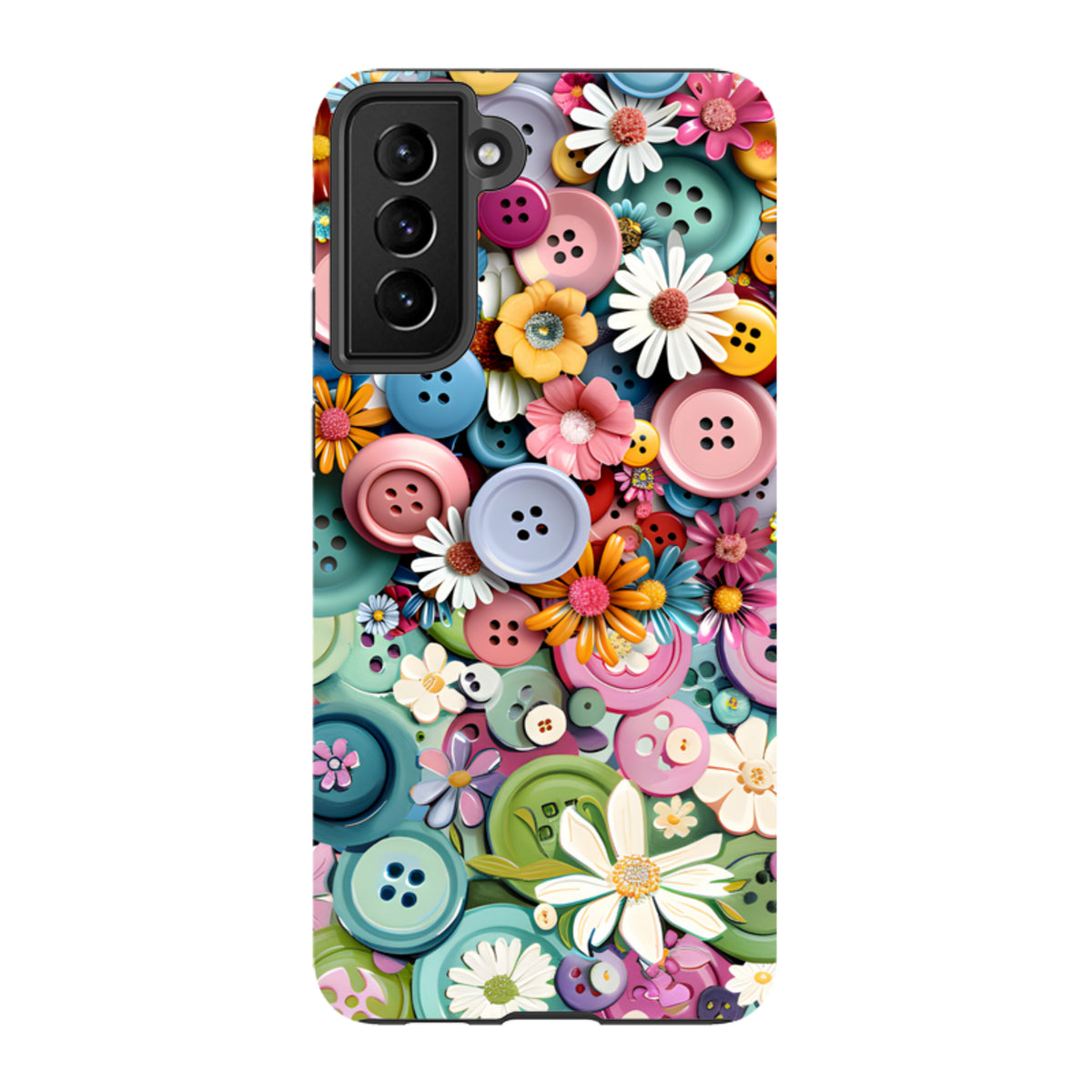 Samsung Tough  Case - Floral Buttons