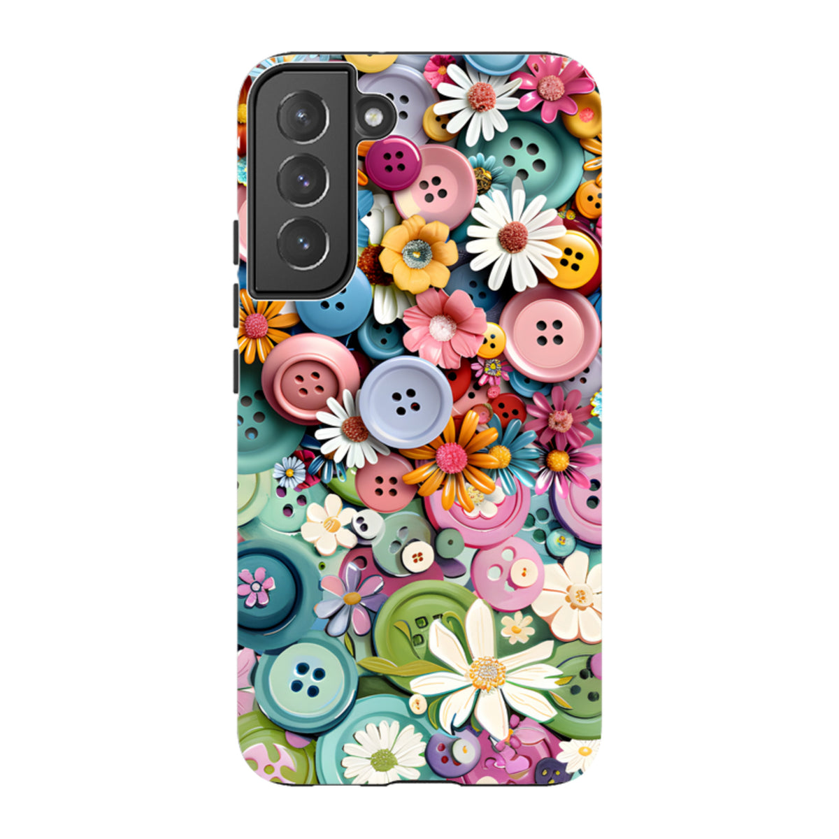 Samsung Tough  Case - Floral Buttons