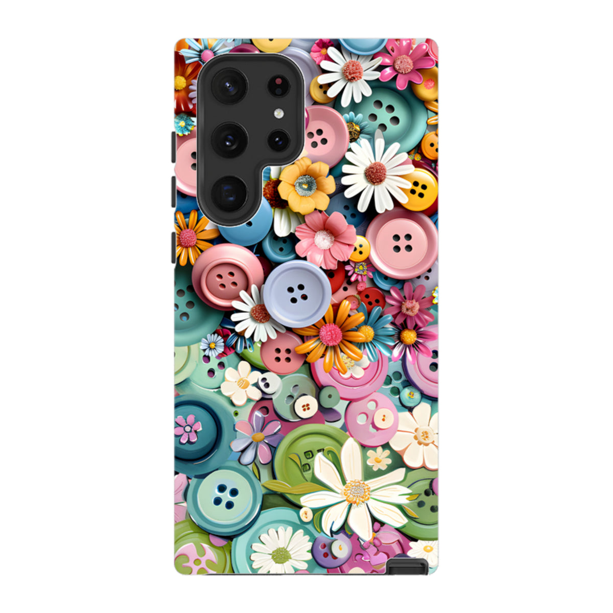 Samsung Tough  Case - Floral Buttons