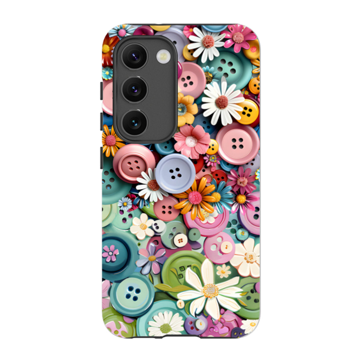 Samsung Tough  Case - Floral Buttons