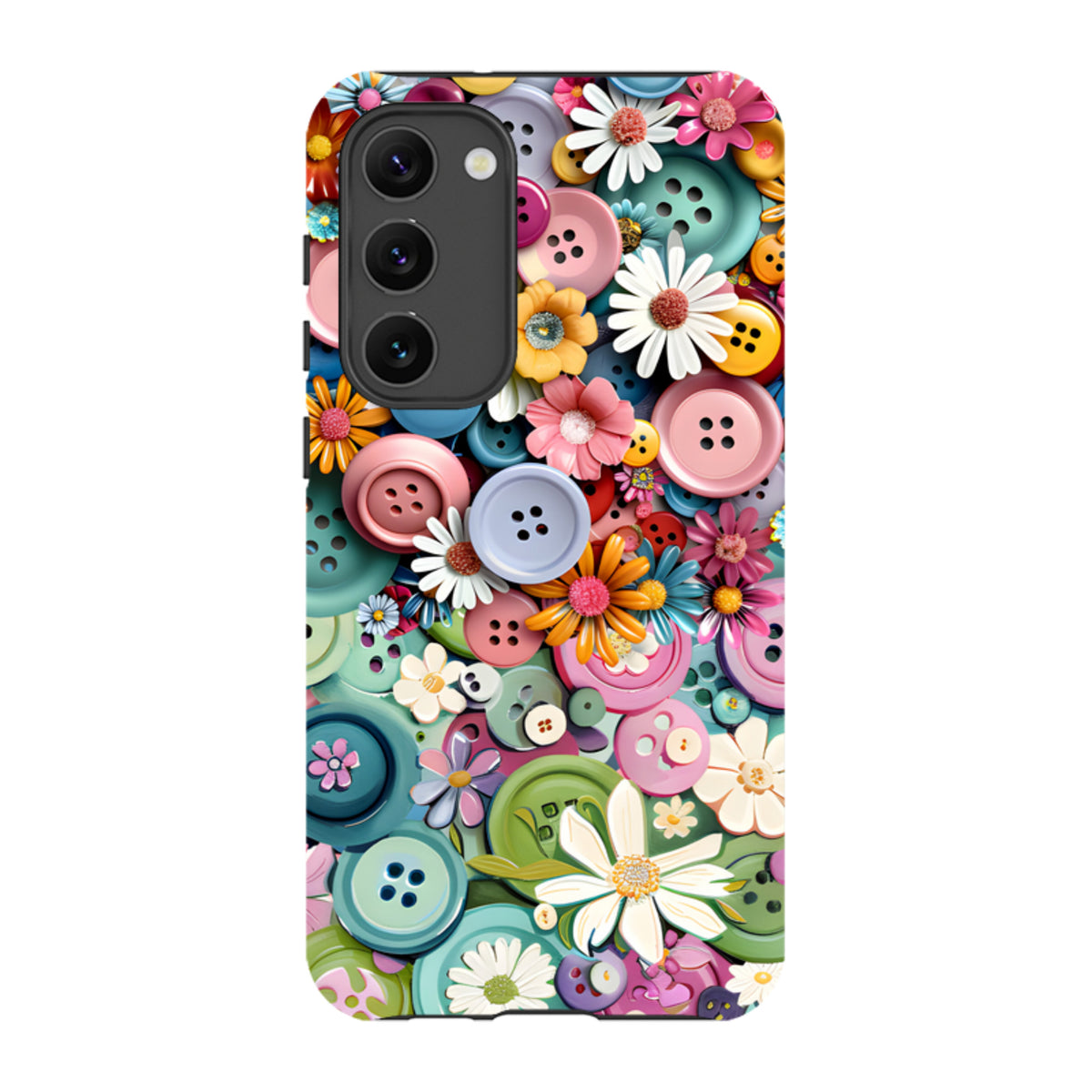 Samsung Tough  Case - Floral Buttons