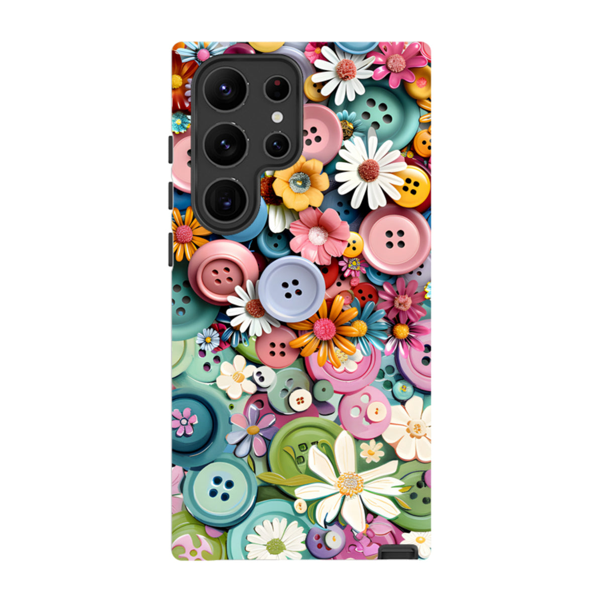 Samsung Tough  Case - Floral Buttons