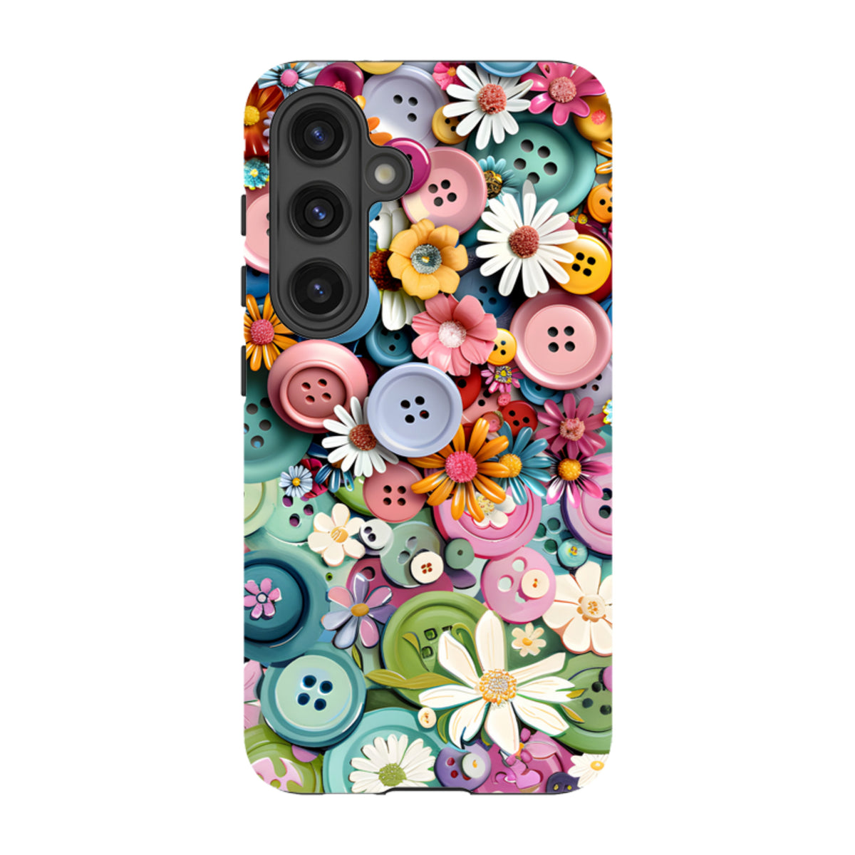 Samsung Tough  Case - Floral Buttons