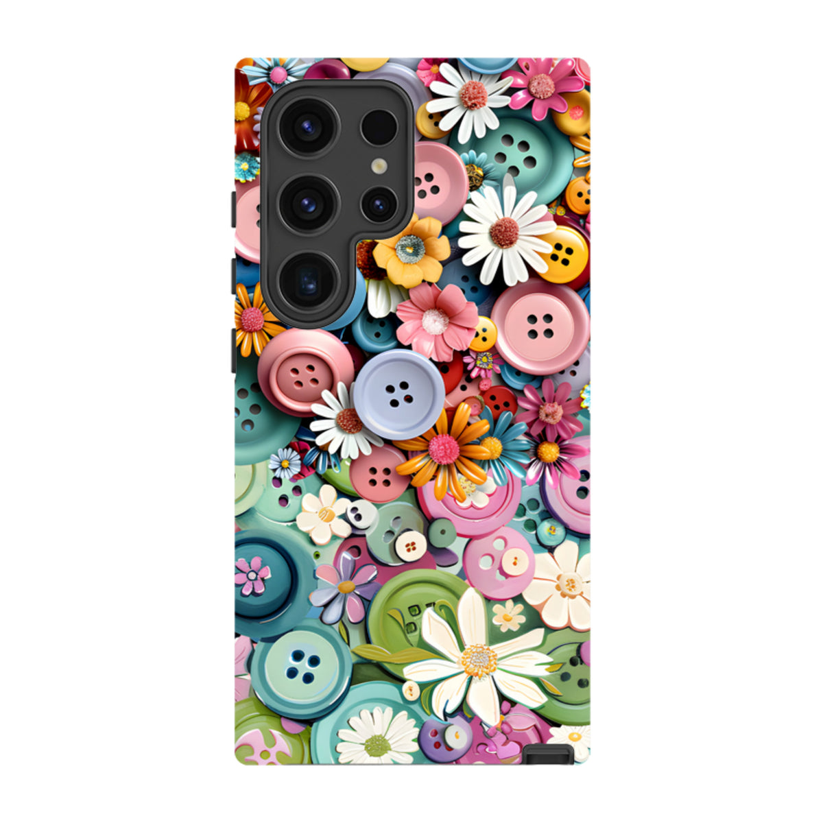Samsung Tough  Case - Floral Buttons