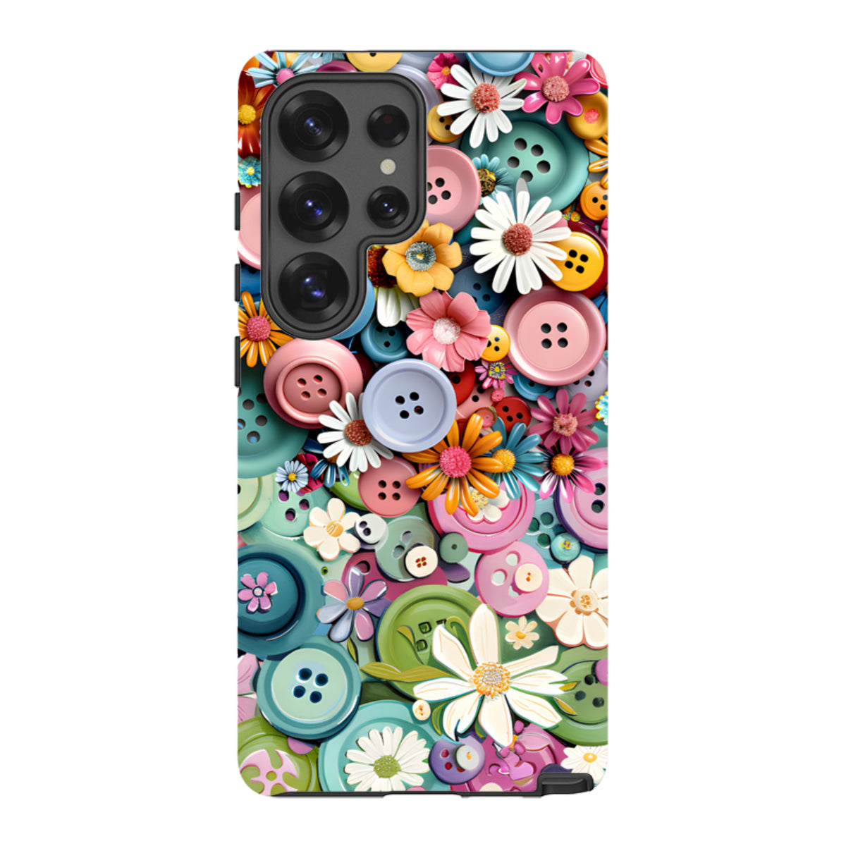 Samsung Tough  Case - Floral Buttons