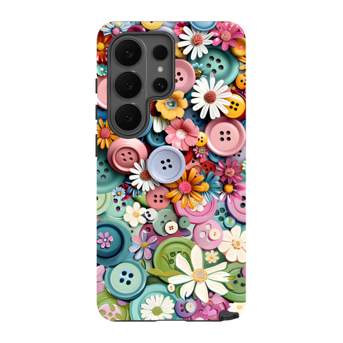 Samsung Tough  Case - Floral Buttons