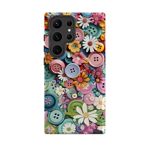 Samsung Tough  Case - Floral Buttons