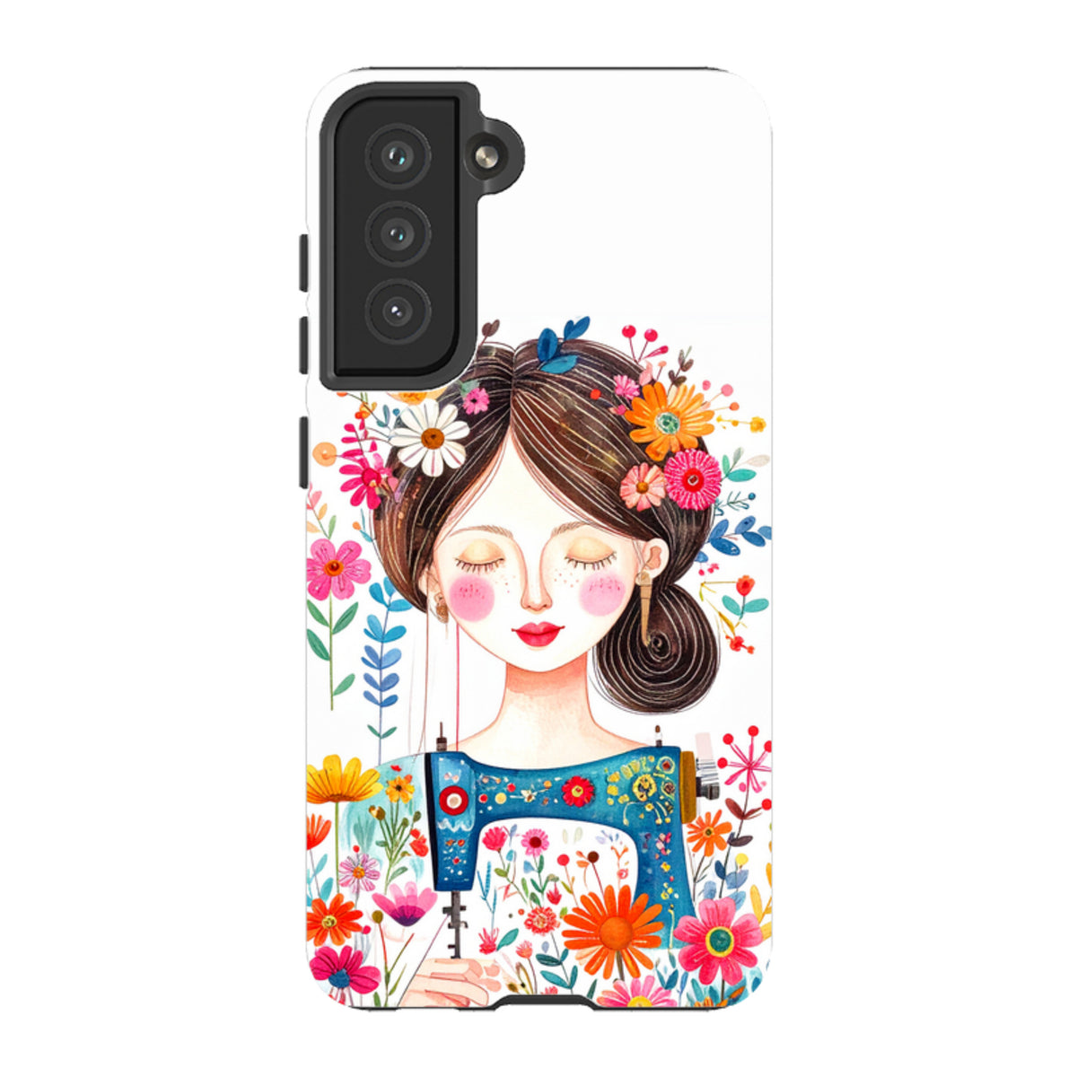 Samsung Tough  Case - Floral Sewing Lady