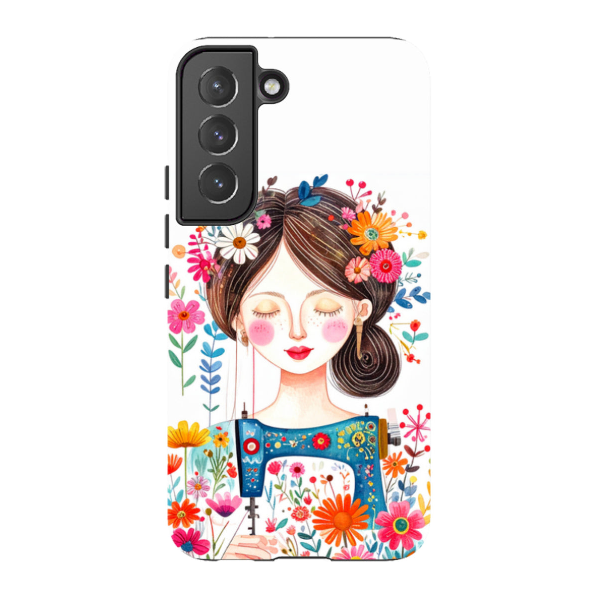 Samsung Tough  Case - Floral Sewing Lady
