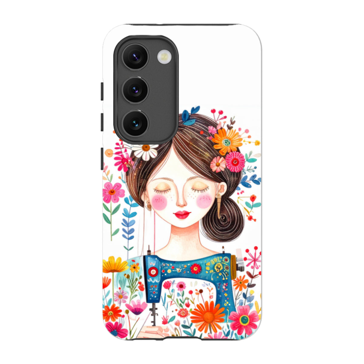 Samsung Tough  Case - Floral Sewing Lady
