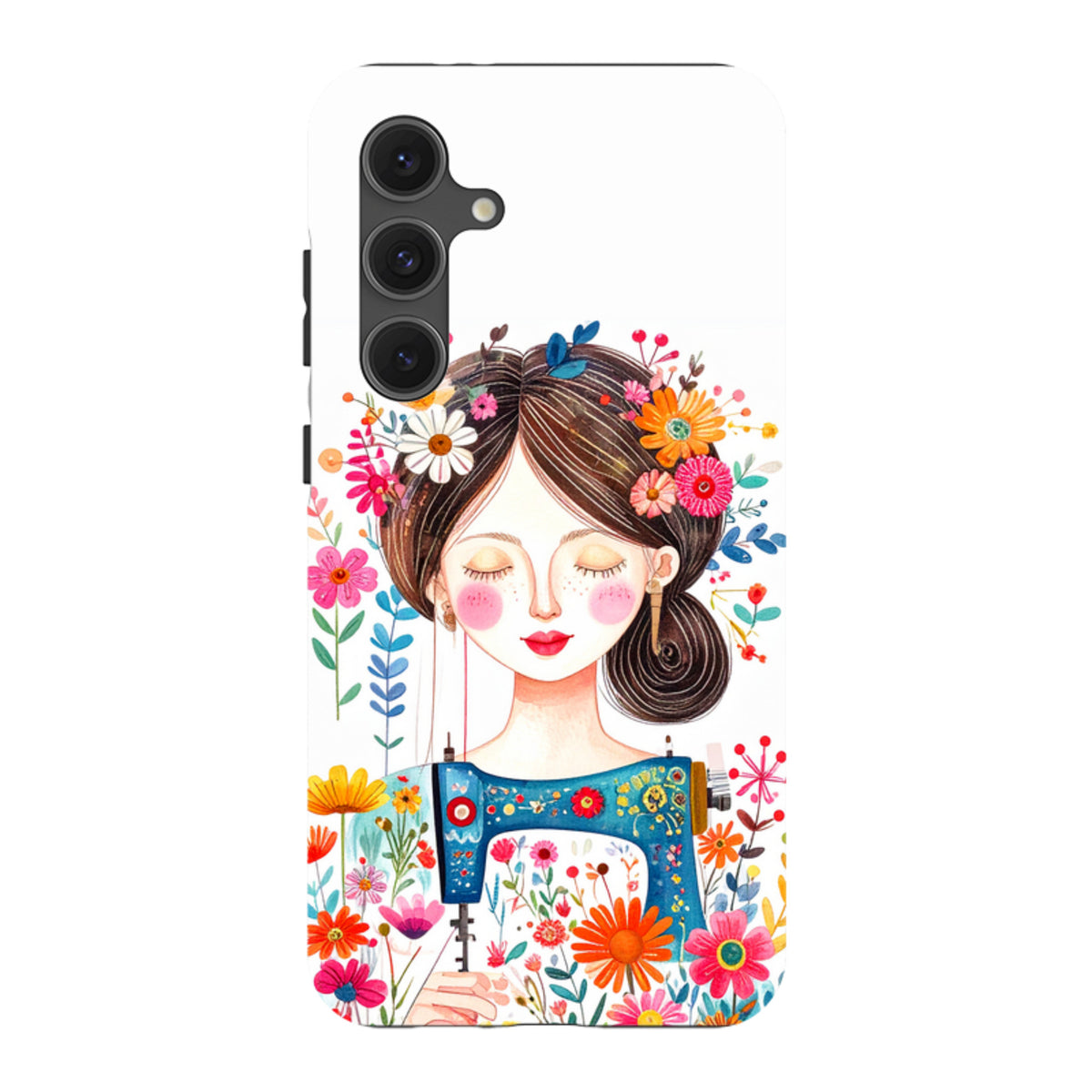 Samsung Tough  Case - Floral Sewing Lady