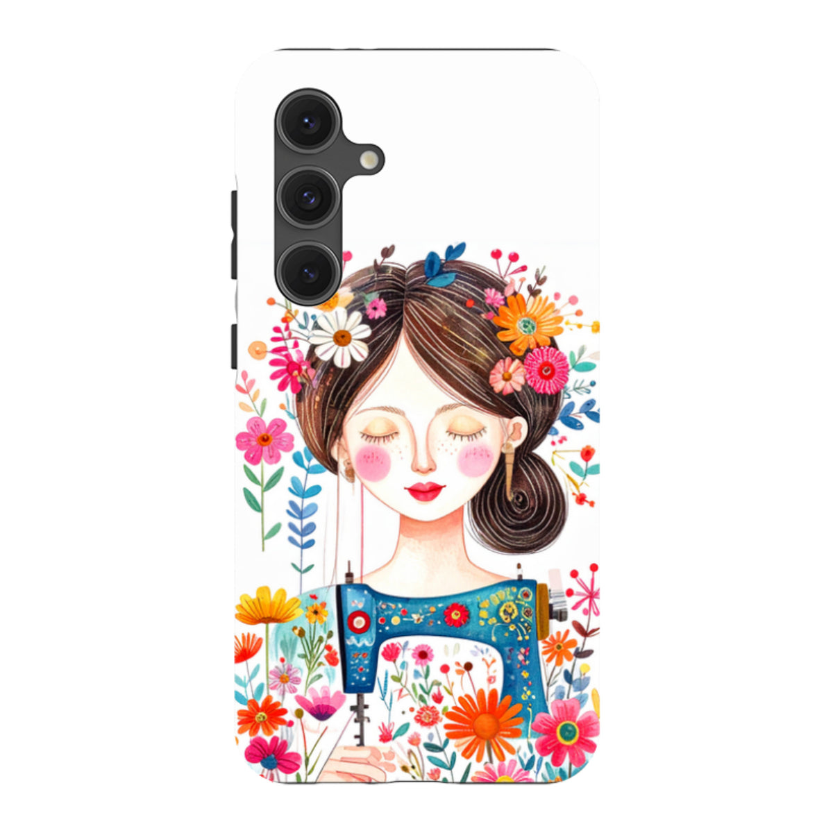 Samsung Tough  Case - Floral Sewing Lady