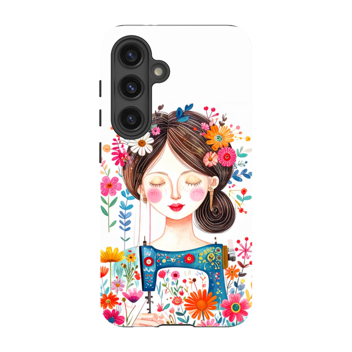 Samsung Tough  Case - Floral Sewing Lady