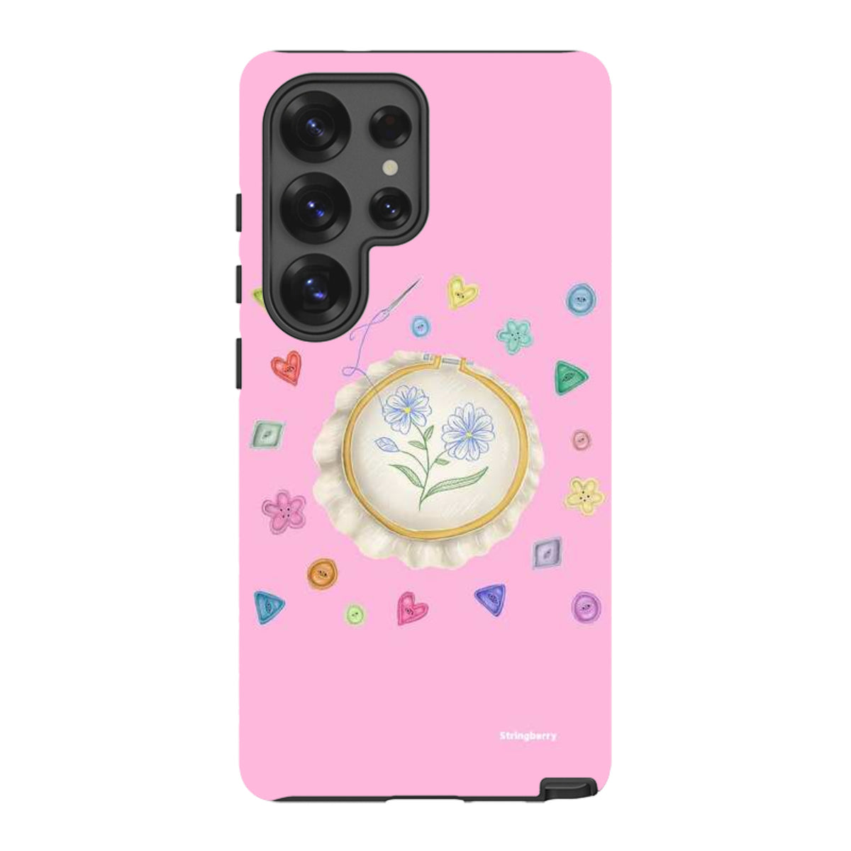 Samsung Tough Case - Flower Buttons Needlework By Catherine Rowe