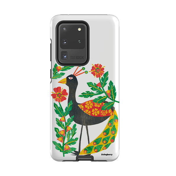 Samsung Tough Case - Folk Floral Peahen By Tracey English