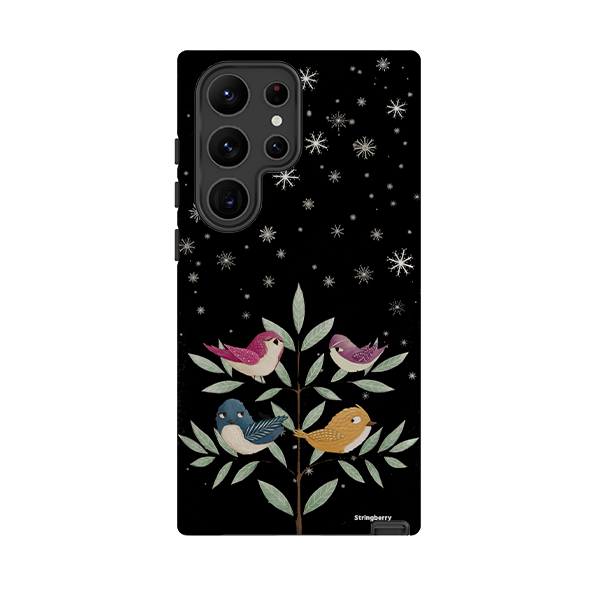 Samsung Tough Case - Garden Birds Black By Maja Lindberg