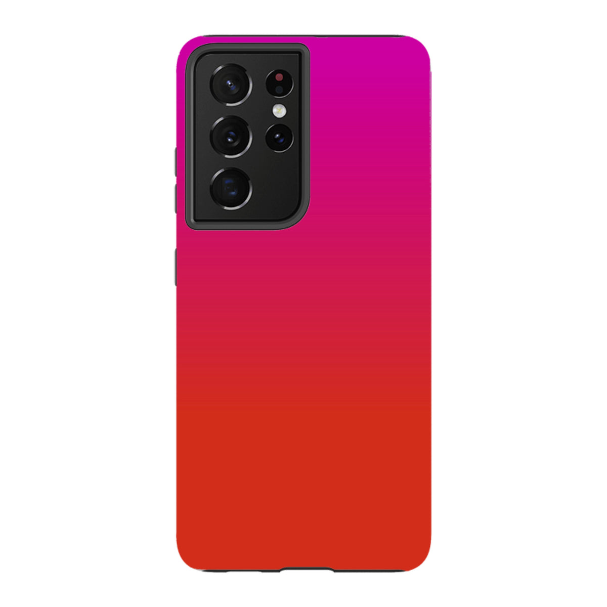 Samsung Galaxy tough case featuring a vibrant pink to red gradient design by Kitty Joseph with dual-layer protection.