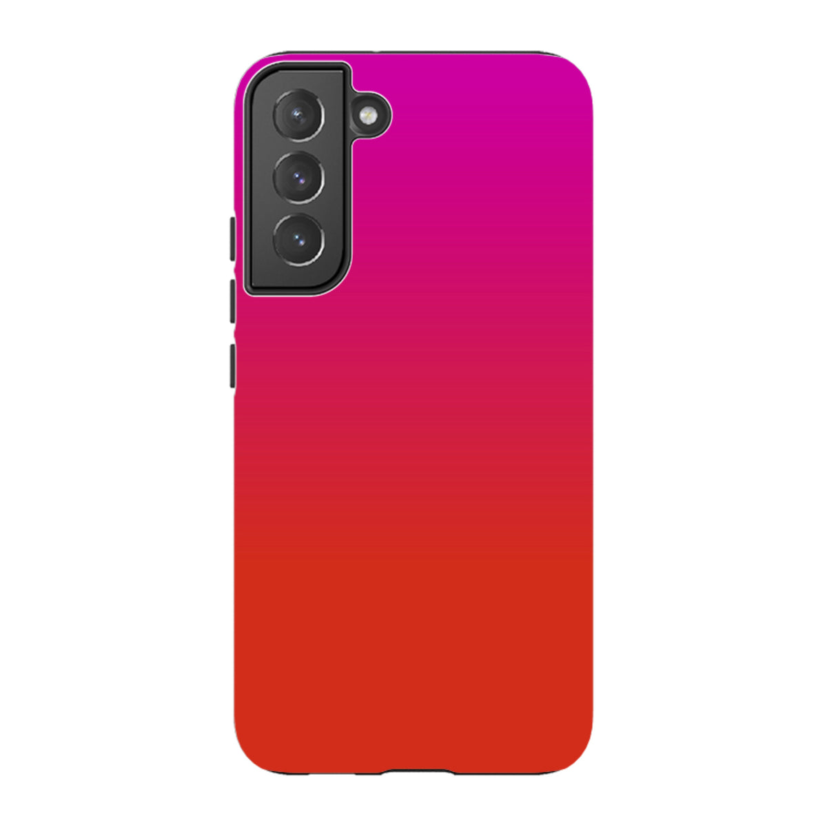 Samsung Galaxy tough case featuring a vibrant pink to red gradient design by Kitty Joseph with a protective dual-layer shell.