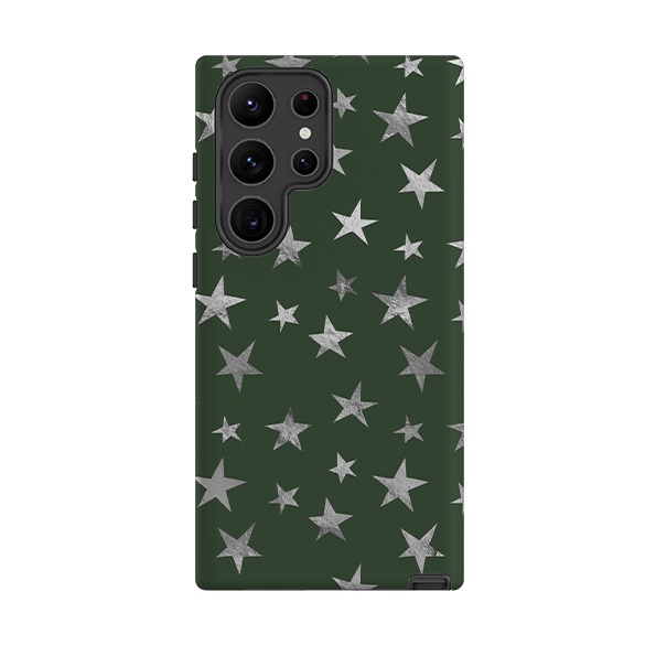 Samsung Tough Case - Green and Silver Stars