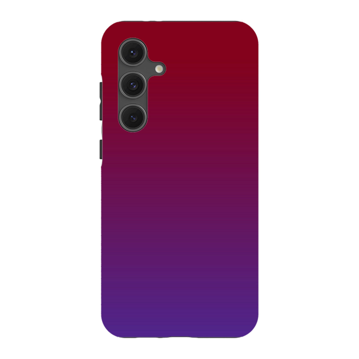 Samsung Tough Case with a vibrant red-to-purple gradient design and triple-lens camera cut-out for Galaxy devices.