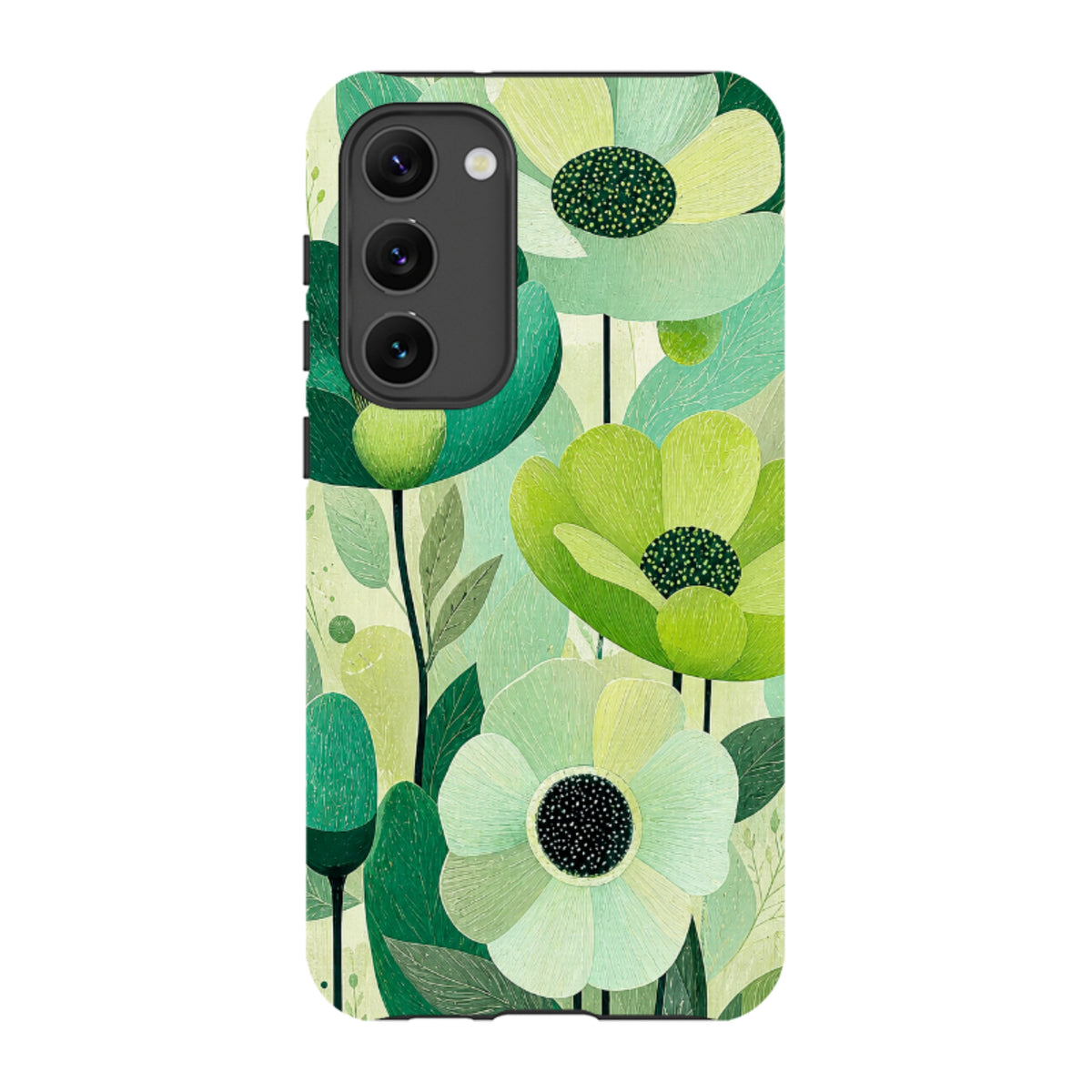 Samsung Tough Case - Mint Woodgrain Floral