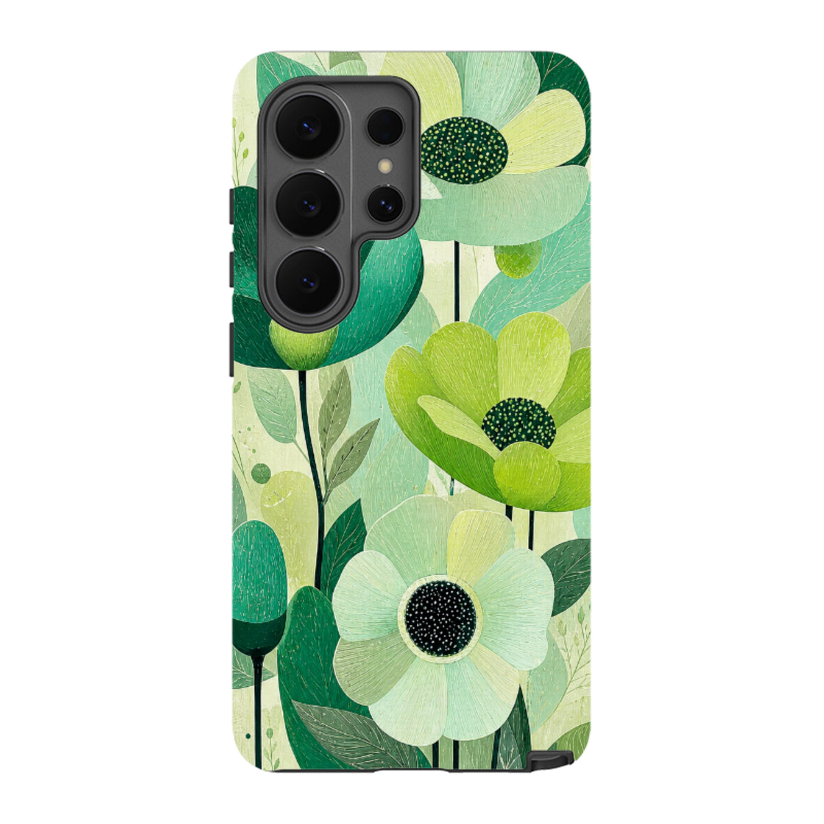 Samsung Tough Case - Mint Woodgrain Floral