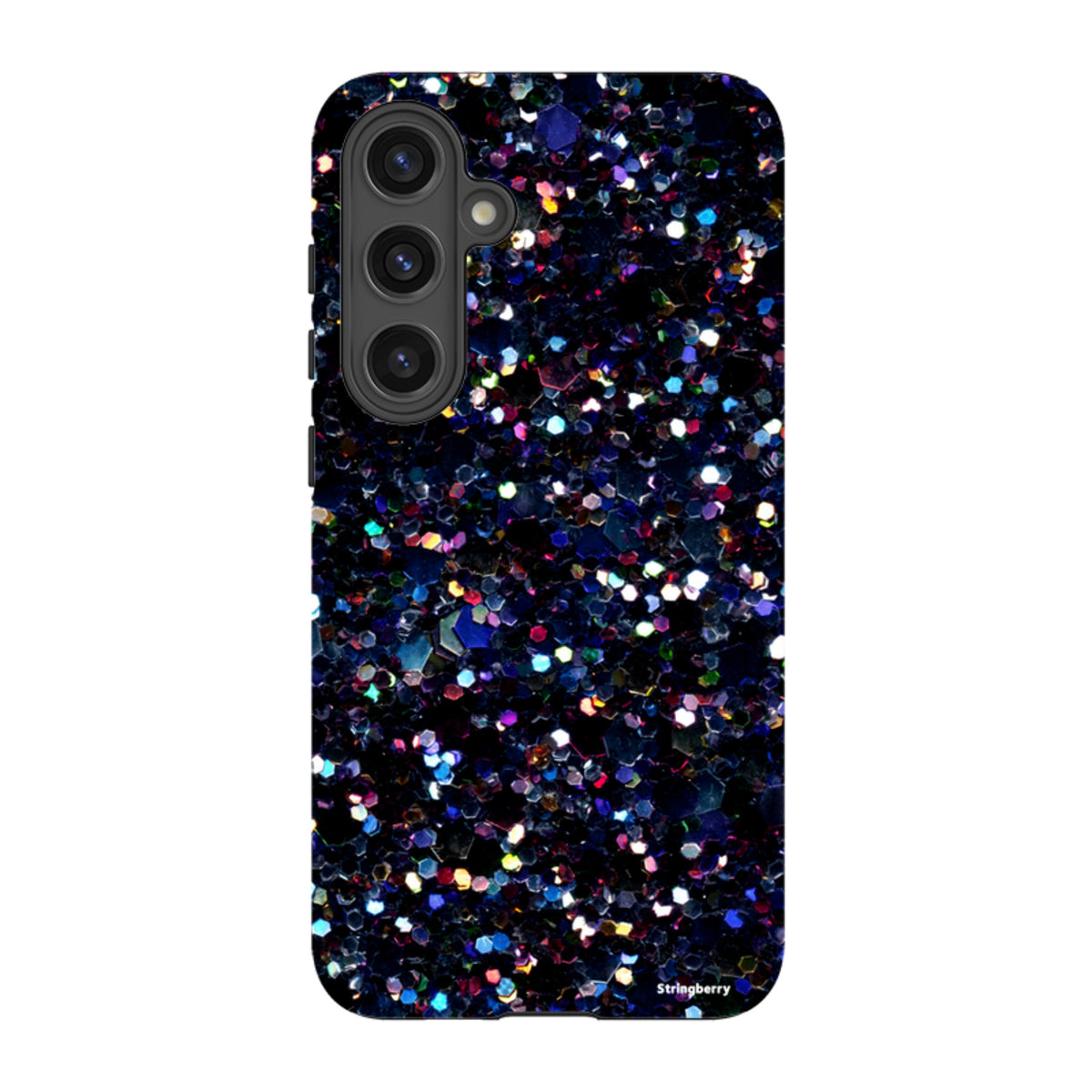 Samsung Tough Case featuring a dark Night Sky print with colorful geometric accents and a durable dual-layer design.