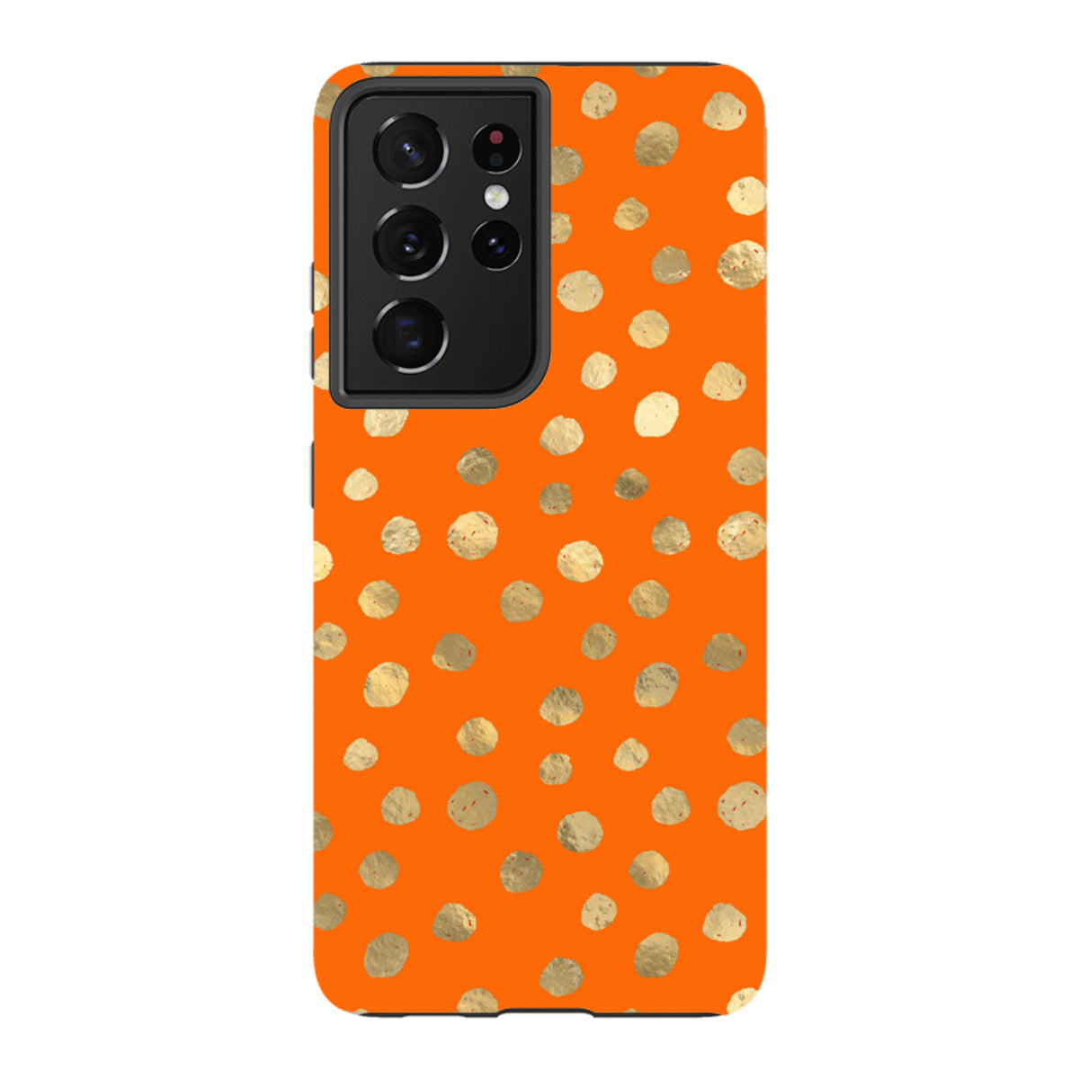 Samsung Tough Case - Orange and Gold Dots