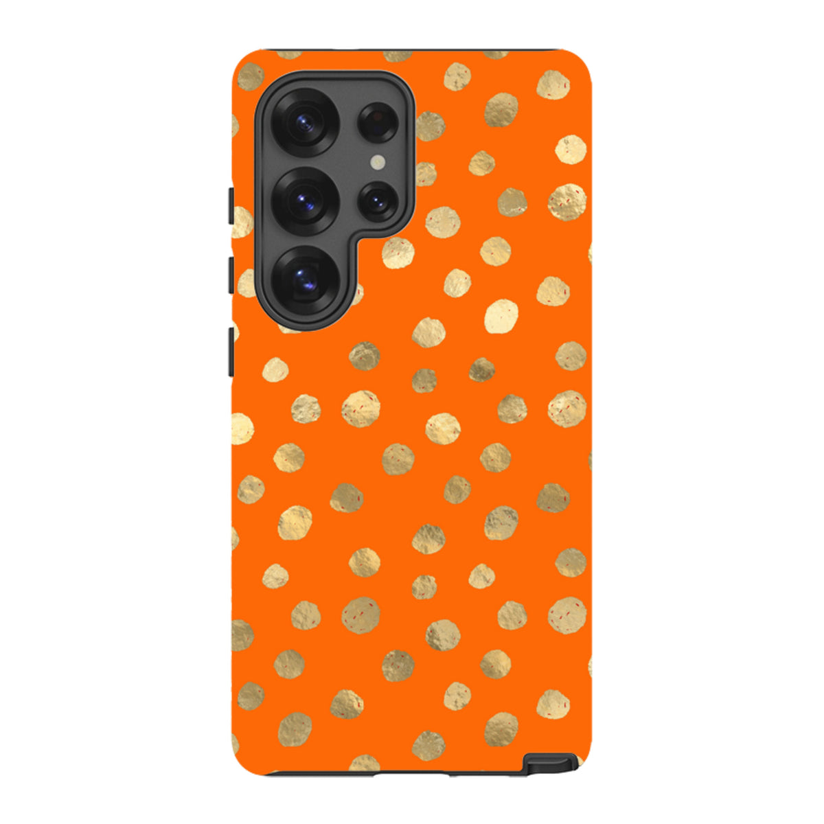 Samsung Tough Case - Orange and Gold Dots