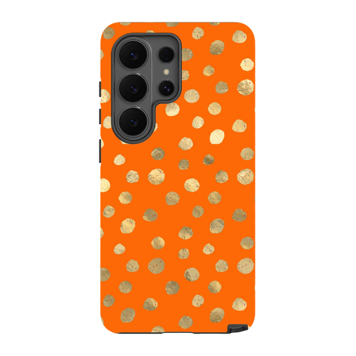 Samsung Tough Case - Orange and Gold Dots