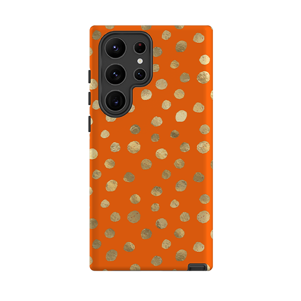 Samsung Tough Case - Orange and Gold Dots