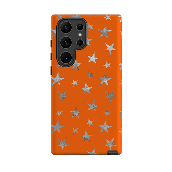 Samsung Tough Case - Orange and Silver Stars