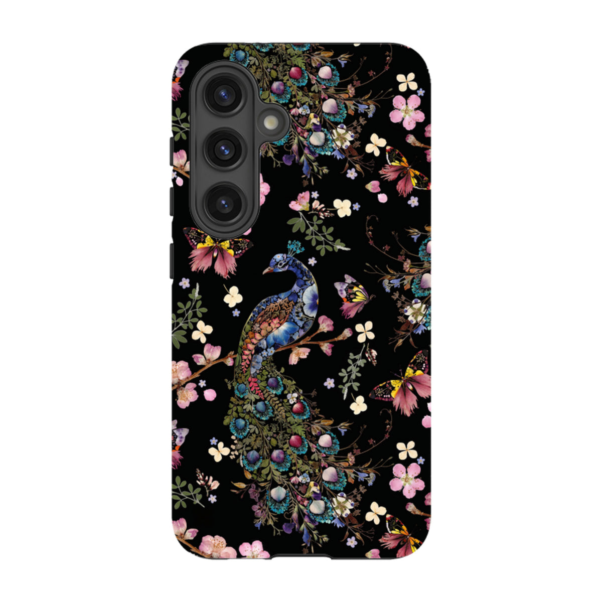 Samsung Tough Case - Peacock and Cherry Blossoms Dark By Helen Ahpornsiri