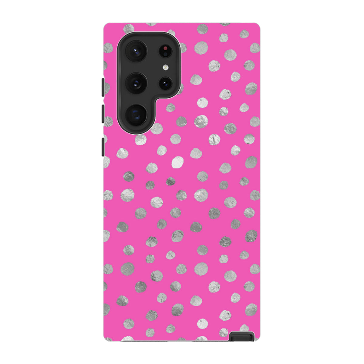 Samsung Tough Case - Pink and Silver Dots